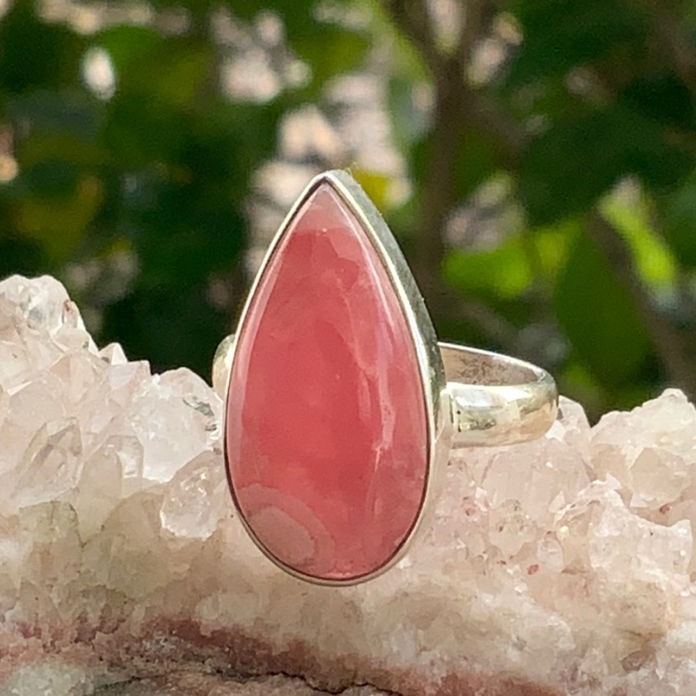 RHODOCROSITE 925 STERLING SILVER RING, SIZE 7 - Picture 4 of 9